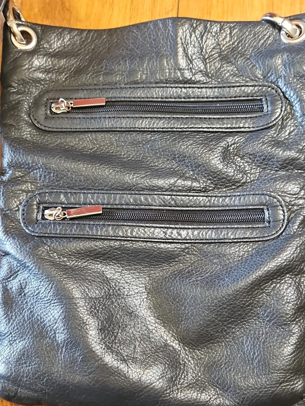 Black Leather Crossbody Bag for Men